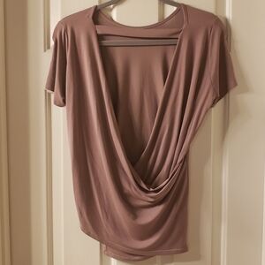 Open-Backed Dusty Rose Short Sleeve Tee